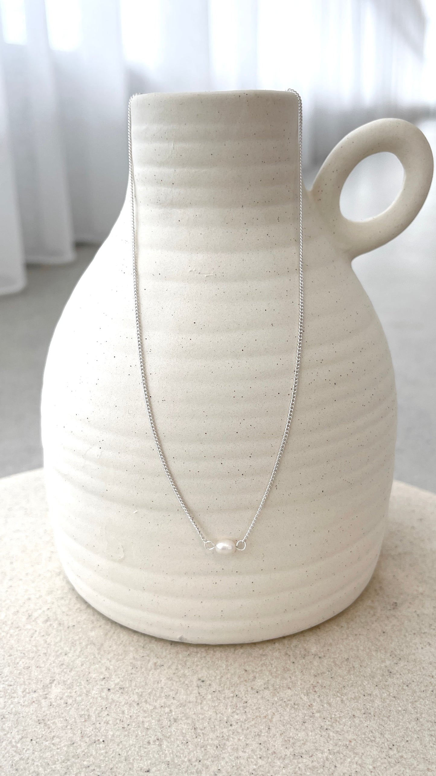 Kimmy Necklace - Silver/Pearl