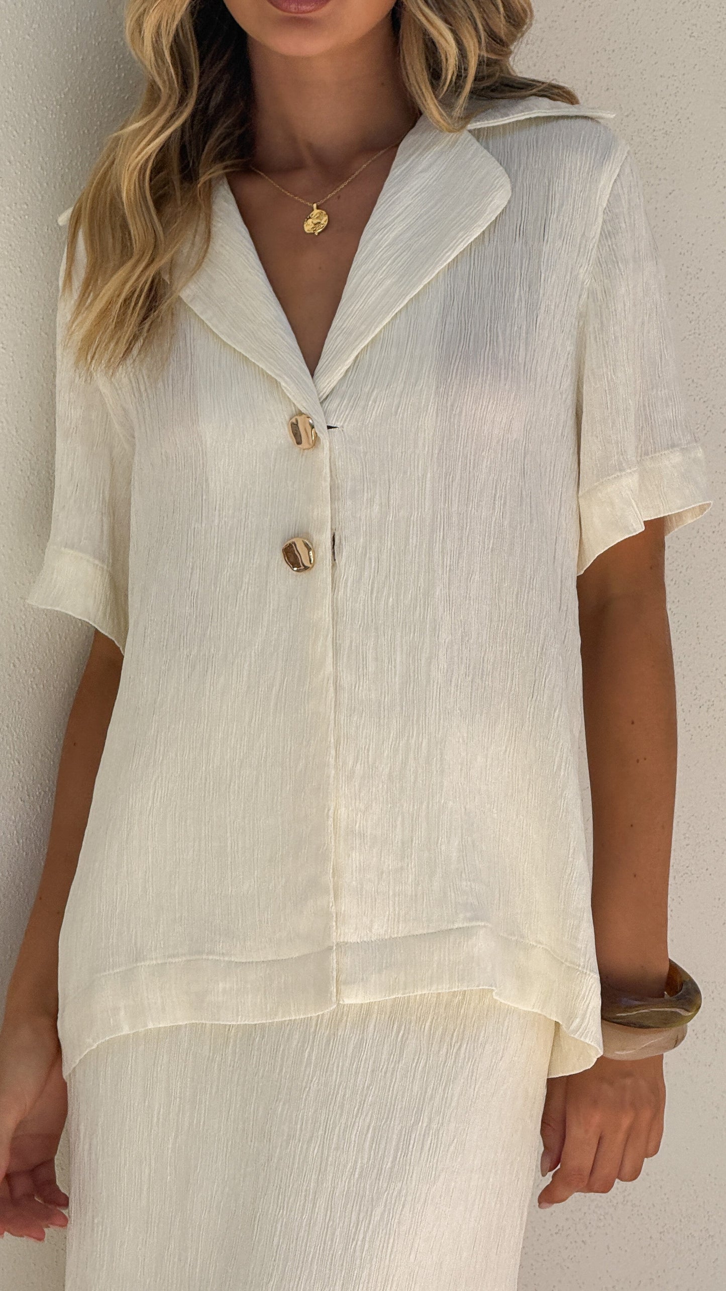 Razi Button Up Shirt - Ivory