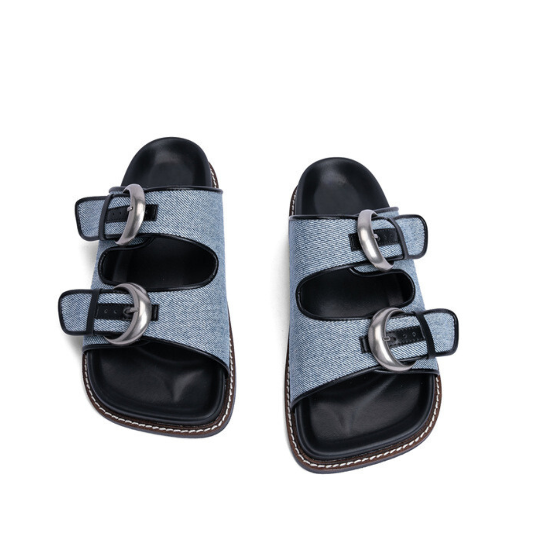 Casual Denim One-Line Beach Sandals