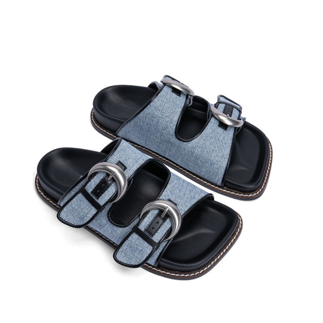 Casual Denim One-Line Beach Sandals