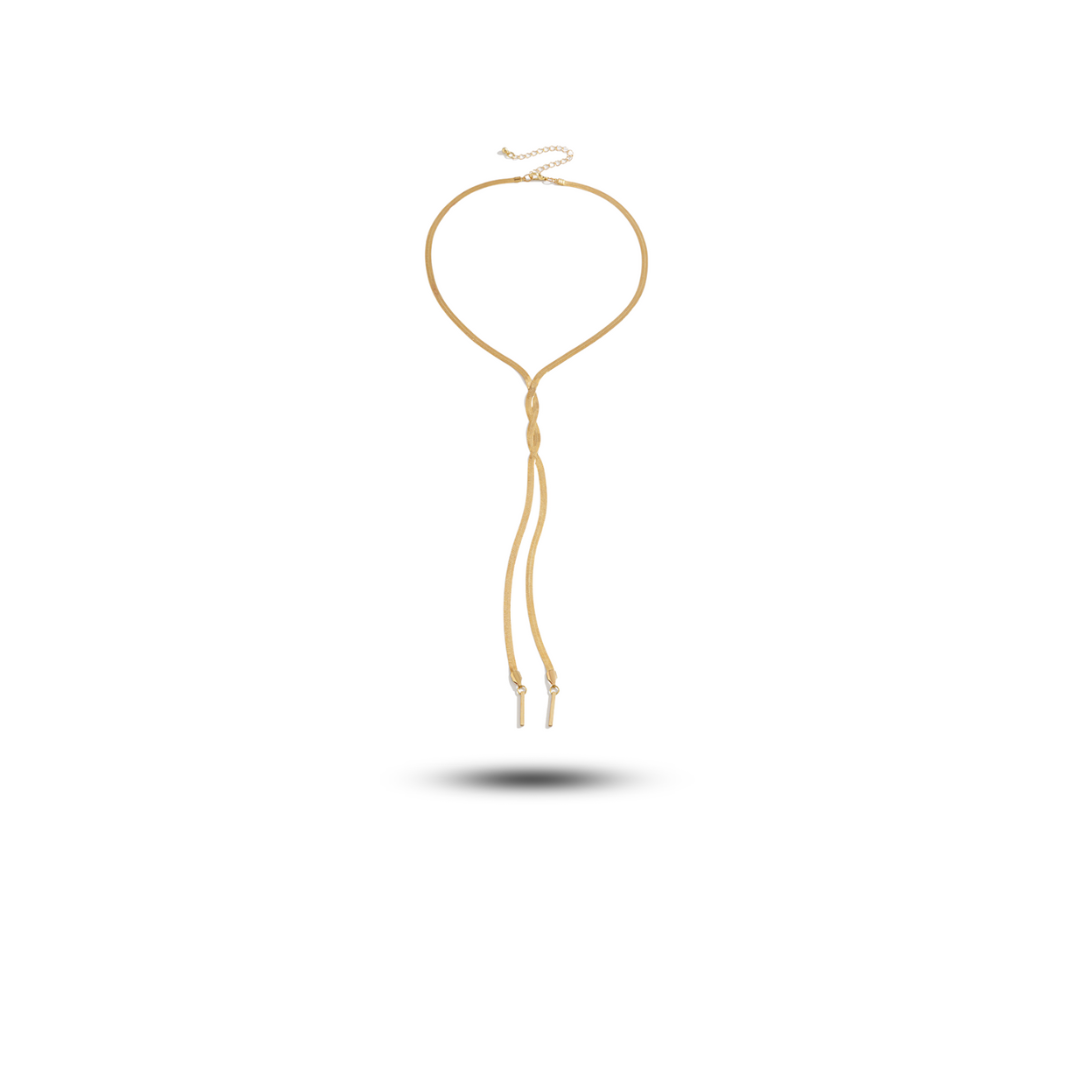 Woven Flat Snake Chain Necklace
