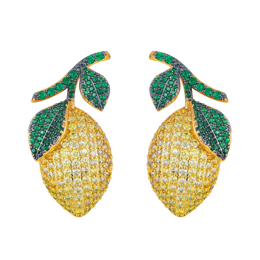 Cute Lemon Zircon Earrings