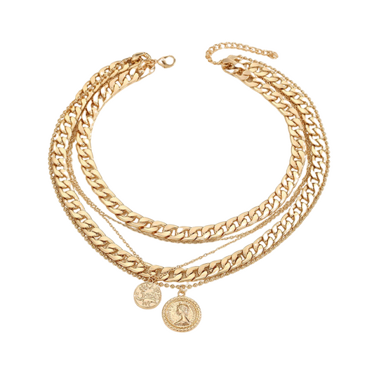 Retro Multi-Row Large Chain Necklace