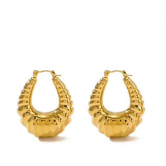 Croissant Shaped Hoop Earrings