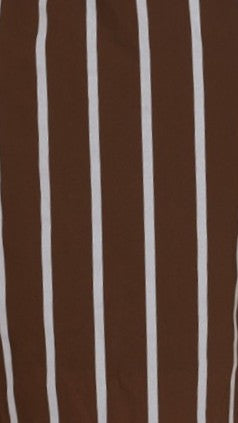 Kamala Strapless Cinch Top and Shorts Set - Chocolate/Blue Stripe