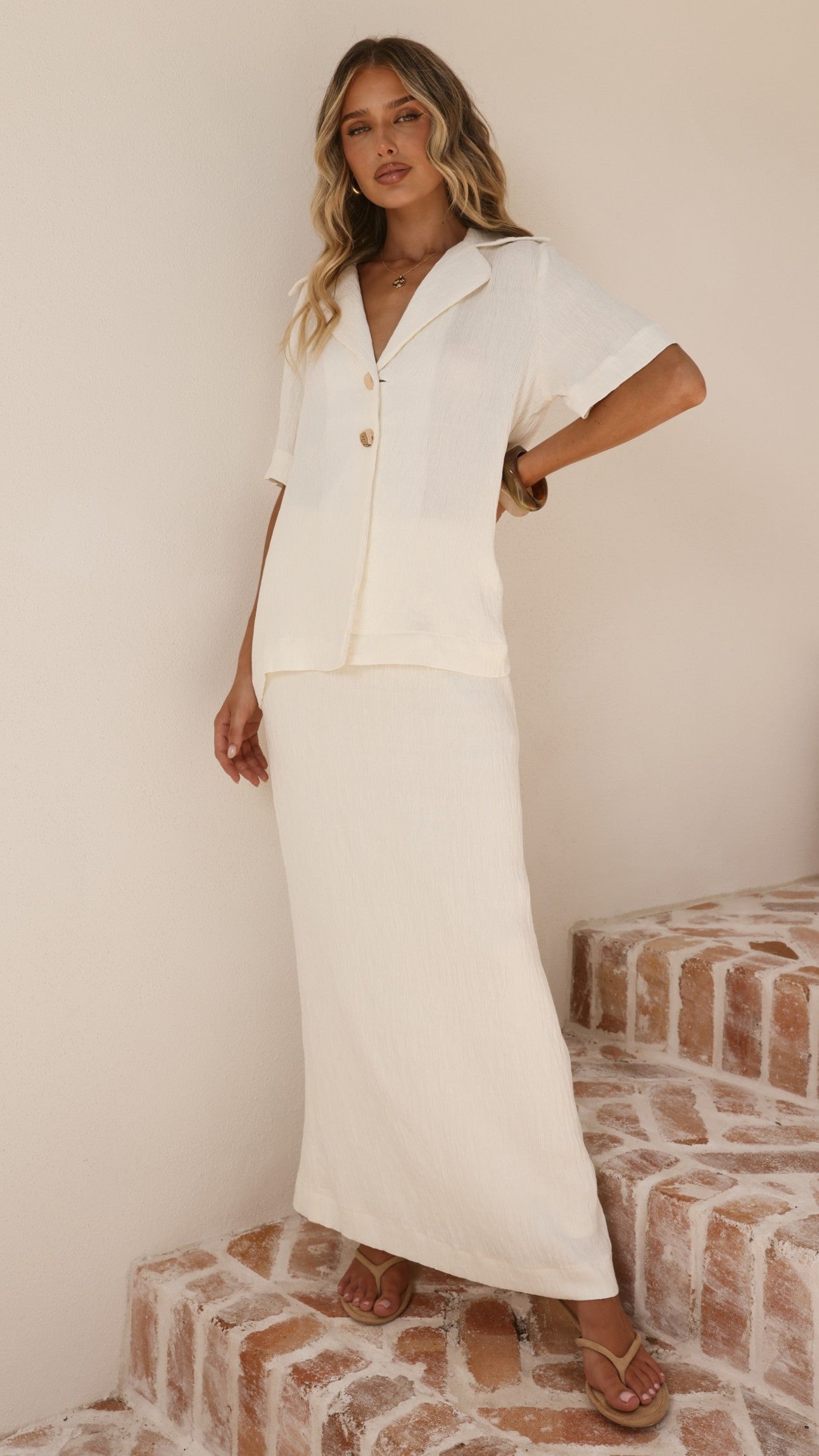 Razi Button Up Shirt - Ivory