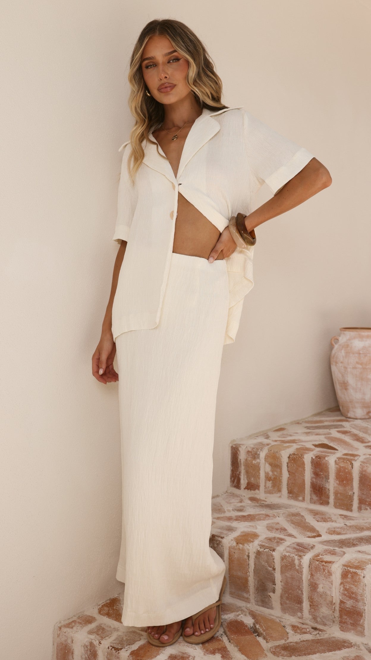 Razi Button Up Shirt - Ivory