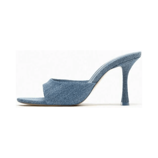 Denim Open-Toe High Heels Sandals