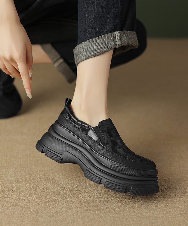 European And American Style Yellow Women Platform Loafers Shoes