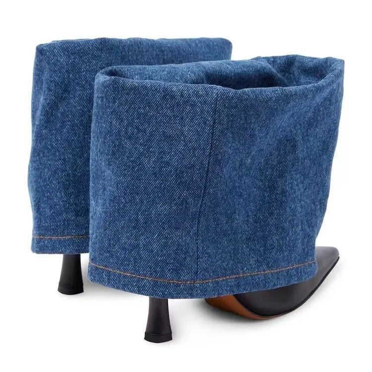 High-Heels Denim Short Boots