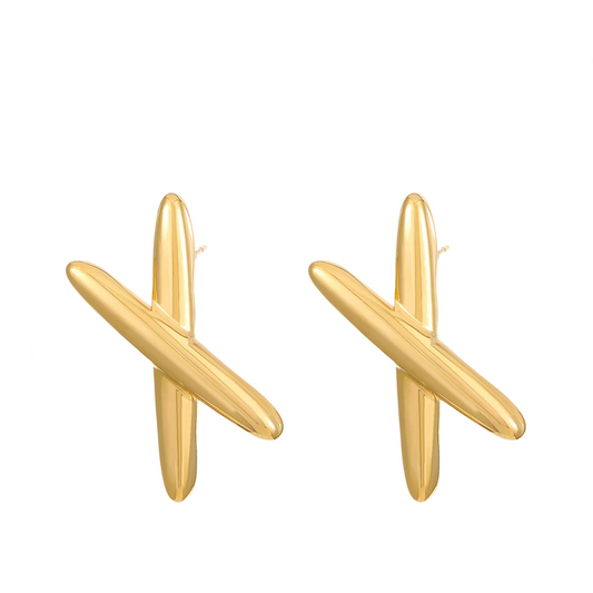 X- Shaped Stainless Steel Earrings