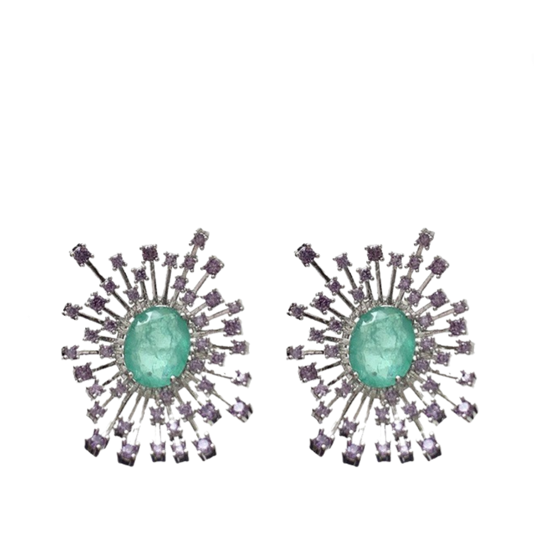 Sparkling Hollow Fireworks Zircon Earrings