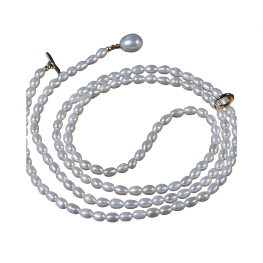 Small Baroque Pearl Tassel Choker Necklace