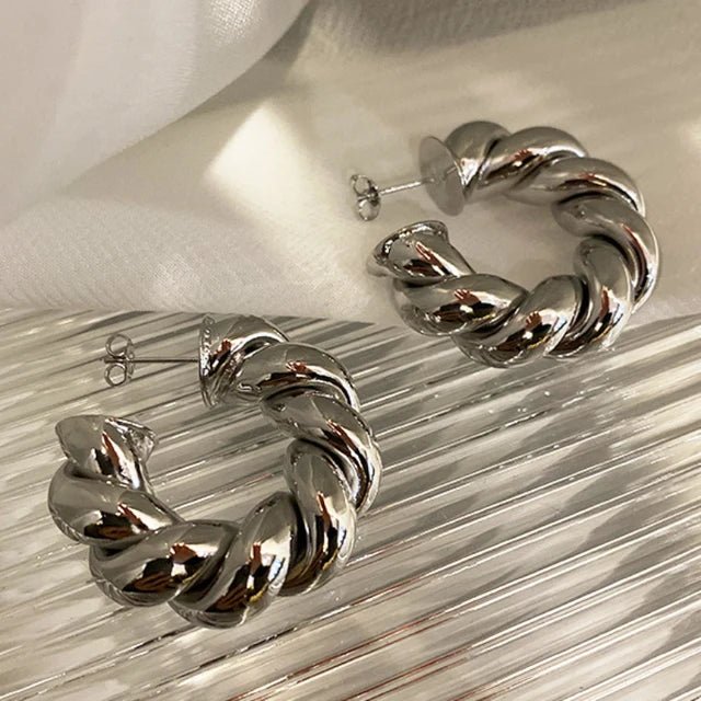 Rope Hoops Stud Earrings